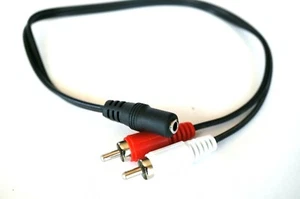 2-RCA Male Plug to 3.5mm Female Aux Audio Headphone Jack Converter Adapter X7 - Picture 1 of 6