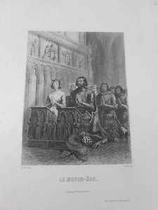 Gravure 19ème - Le moyen age - Picture 1 of 1