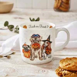 **NEW**Trick or Treat Dog Mug by Wrendale Designs Bone China Royal Worcester - Picture 1 of 2