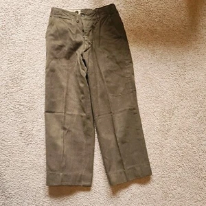 Vtg 50s Military Wool Field Pants Serge Trousers  Korean War Era 26x24 Button  - Picture 1 of 18