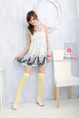 Calcetines por encima de la rodilla de nailon de microfibra - amarillo girasol Foto 1 de 4