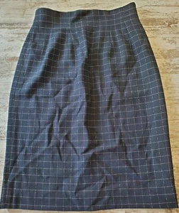 Falda recta para mujer Ann Taylor mezcla de lana debajo de la rodilla forrada azul marino  - Imagen 1 de 3