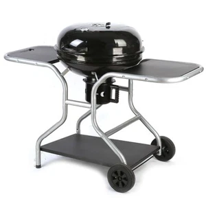 22-Inch Kettle BBQ Charcoal Grill – Enamel Coated, Outdoor Cooking with Storage - Picture 1 of 9