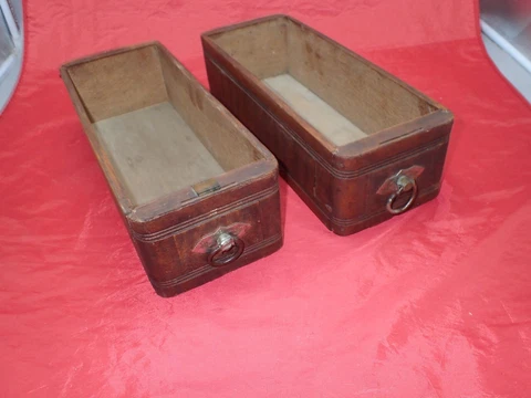 2 Antique Treadle Sewing Machine Cabinet Drawers Cover