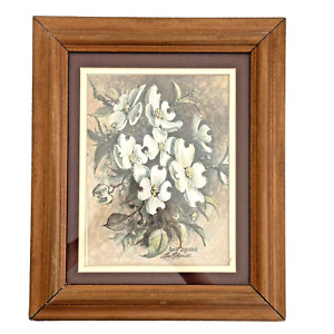 Lee Roberson Signed Print April Dogwoods Matted Framed Floral Art
