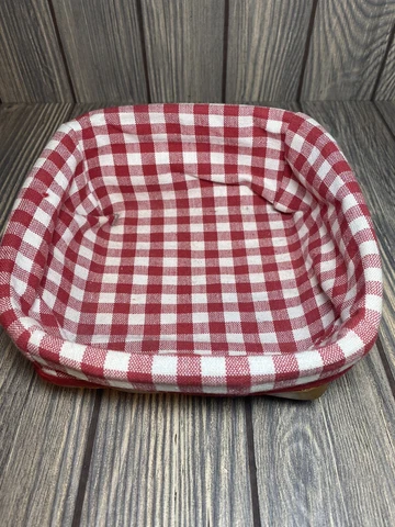 VTG Heritage Mint Canadian Maple Tilt Basket Red Checkered Liner 7” x 7” Cover