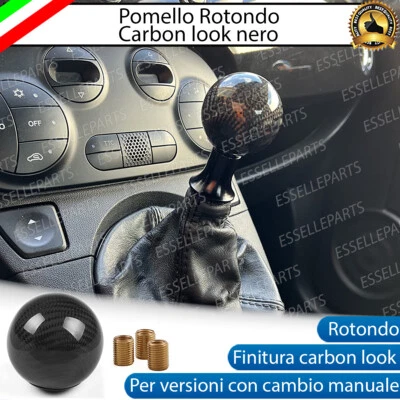 POMELLO CAMBIO MANUALE ROTONDO SAAB 9_3 CARBON LOOK NERO TONDO - Immagine 1 di 4