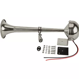 12V Waterproof Marine Horn Single Trumpet Stainless Steel Electric Horn for Boat - Bild 1 von 12
