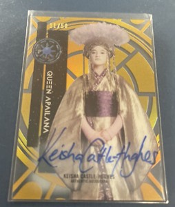 2015 Topps Star Wars High Tek Gold Rainbow 11/50 Queen Apailana #56 Auto Keisha