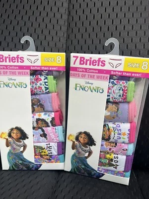 2 Packs of 7 Disney Encanto Girls Briefs 7 pack Size 8  . 2 Pack of 7 =14 - Image 1 of 4