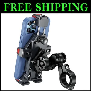 Aluminum Alloy Motorcycle Phone Mount with Vibration Dampener & Secure Lock - Photo 1 sur 11