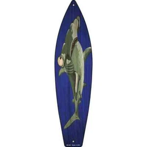 Hammerhai Metall Surfbrett Schild 23"x6" Plakette Haus Tür Garage Wand - Bild 1 von 1