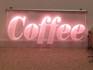 Acrylic engraved LED Signs By Ledxsigns 29"x15" Multi-Color With Remote - Picture 1 of 10