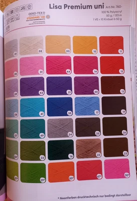 32 €/1 kg Lisa Wolle Strickgarn Gründl 50 g Polyacryl Ersatz für Bravo - Bild 1 von 2