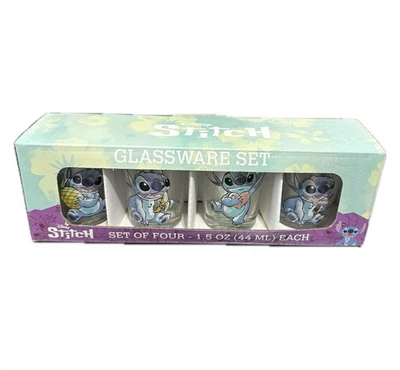 Disney Lilo & Stitch Props Shot Glass Set de 4 mini juego de vasos, cristalería de 1,5 OZ Foto 1 de 4