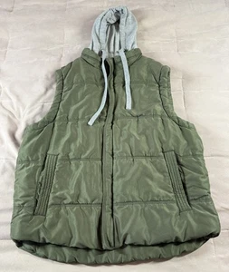 Weatherproof Vintage Green Mens XL Full Zip Sherpa Lined Hooded Puffer Vest - Picture 1 of 12