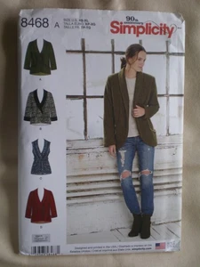Simplicity 8468 Blazer Coat Waistcoat Jacket Sewing Pattern Size XS -XL - NEW - Picture 1 of 2