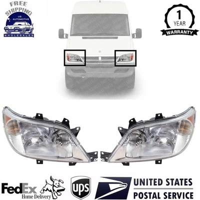 Headlight Assembly Set Left Right With Bulb For 2003-2006 Dodge Sprinter 2500 Foto 1 de 4