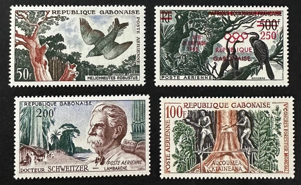 Hermoso correo aéreo con bisagras ligeras Gabon como nuevo Foto 1 de 1