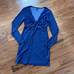 Wild Fable Royal Blue Cut Out Long Sleeve Body-Con Dress Size Medium - Picture 1 of 5