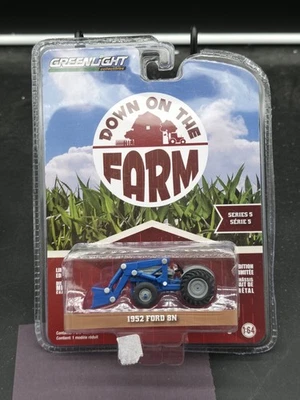 GREENLIGHT 1952 Ford 8N with Front Loader Blue 1:64 Scale DOWN ON THE FARM ERTL - Image 1 of 2