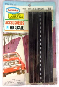 1963 Aurora Model Motoring HO Scale 9" Straight 2 PCs Race Track #1517 Vintage - Picture 1 of 2