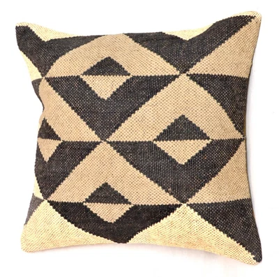 Indian Handmade Kilim Jute Cushion Cover Home Decor Square  Pillow Case 18x18" - Image 1 of 4
