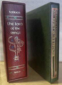 JRR Tolkien Lord of the Rings Red Leather HMCO + The Hobbit Collectors Edition - Picture 1 of 24