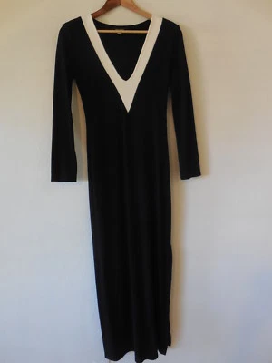 Nuevo Vestido Talla 2 XOXO Jersey Negro Cuello en V Manga Larga Cambio Elastizado Abertura Lateral Foto 1 de 4