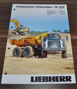 2010 Liebherr TA230 Knickgelenkte Muldenkipper Dump Articulated Brochure Prospek - Picture 1 of 2