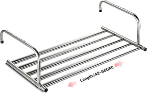 Stendino Allungabile Da Parete in Acciaio Inox, (Lunghezza: 42-66 Cm) - Foto 1 di 12