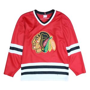 Vintage Chicago Blackhawks Maska CCM Hockey Jersey Size Medium Red 90s NHL