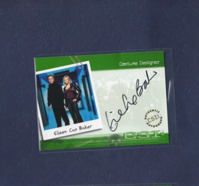 CSI Eileen Cox Baker , Costume designer autograph card - Image 1 of 2