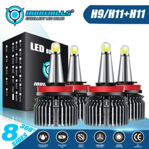 8-side H11 H9 6000K LED Headlight Bulb High Low Beam for Toyota Tacoma 2016-2024 - Picture 1 of 15