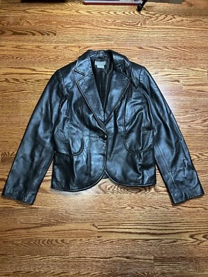 Jaqueta de Moto Feminina Vintage Kenar Couro de Cordeiro Marrom Tamanho 8 - Imagem 1 de 4