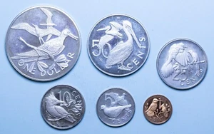 BRITISH VIRGIN ISLANDS ELISABETTA II SERIE 6 VALORI 1973 PROOF SET ARGENTO - Imagen 1 de 2