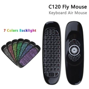C120 RGB 7 Backlight Fly Air Mouse Wireless Backlit Keyboard 2.4G Remote Control - Photo 1/13