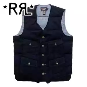 RRL Ralph Lauren DOUBLE RL Wool Twill Down Vest Krr947 Men's - Picture 1 of 24