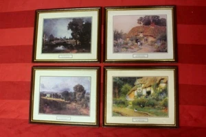Set of 4 Landscape Devon Cottage Photo Wooden Framed Painting 27 L x 22 H cm - Picture 1 of 10