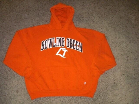 BOWLING GREEN orange Russell Athletic Hoodie Sweatshirt men's XL Cover