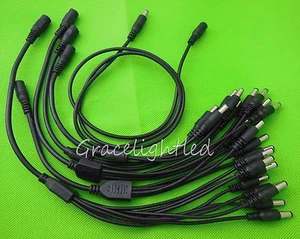 Cable adaptador divisor de alimentación de CC 5,5x2,1 mm hembra a macho conexión para cámara de CCTV - Imagen 1 de 7
