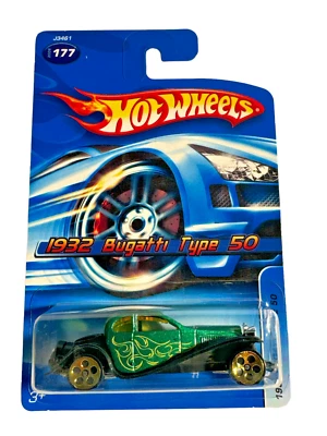 2006 Hot Wheels Collector #177 1932 BUGATTI TYPE 50 Green w/Gold 5Dot Spoke Whls - Image 1 of 4