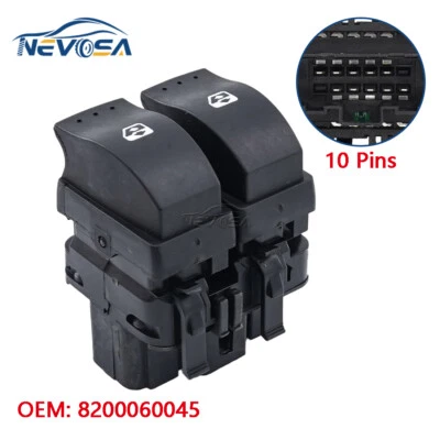 Interruptor de control de ventana eléctrica delantera para Renault Clio II 1998 1999-2005 8200060045 Foto 1 de 4