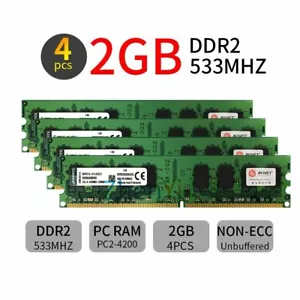 8GB 4x 2GB 533MHz DDR2 PC2-4200U KVR533D2N4/2G DIMM Desktop Memory Kingston BT - Picture 1 of 10