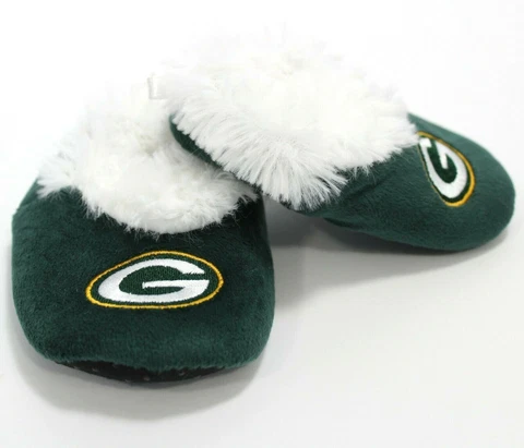 Green Bay Packer Baby Bootie Slippers XL 12 24 mo Fleece Forever Collectible NFL Cover