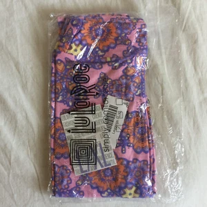 NEW LuLaRoe Girls L XL 7-12 Casual Leggings Multicolor Pink Purple Floral - Picture 1 of 3