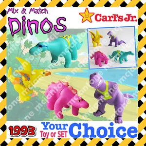 Carl's Jr. 1993 MIX & MATCH DINOS Dinosaurio Prehistórico TU ELECCIÓN JUEGO DE JUGUETES - Imagen 1 de 19