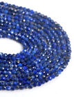 3 mm Original Naturblau Lapis Lazuli Perle Facettiert Rund 12,5 Zoll Lose Perlen YG5
