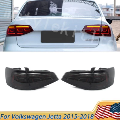 Smoke LED Tail Light For 2015-2018 VW Jetta MK6 Sequential Rear Lamps - Image 1 of 4