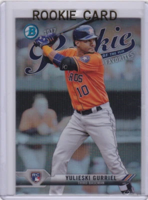 YULIESKI GURRIEL ROOKIE CARD Bowman Chrome 2107 INSERT BASEBALL RC Houston Astro Foto 1 de 2